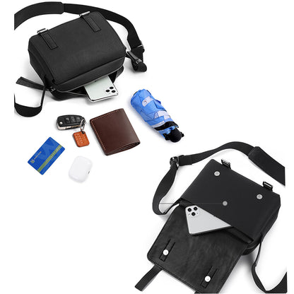 HANDSEWGIFT Top Grain Leather Men Mini Messenger Bag DIY Kit