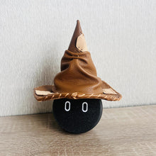 Load image into Gallery viewer, Real brown leather wizard hat | Small leather accessories
