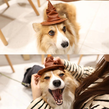 Small leather wizard hat | Cute leather accessories