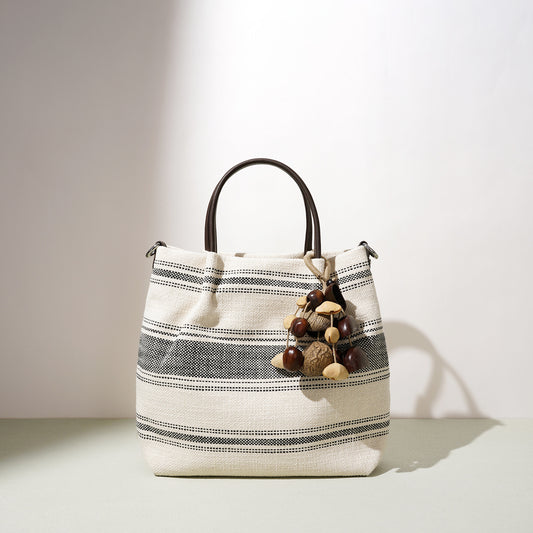 Striped Linen Ethnic Handbag Crossbody Bag