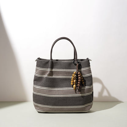 Striped Linen Ethnic Handbag Crossbody Bag