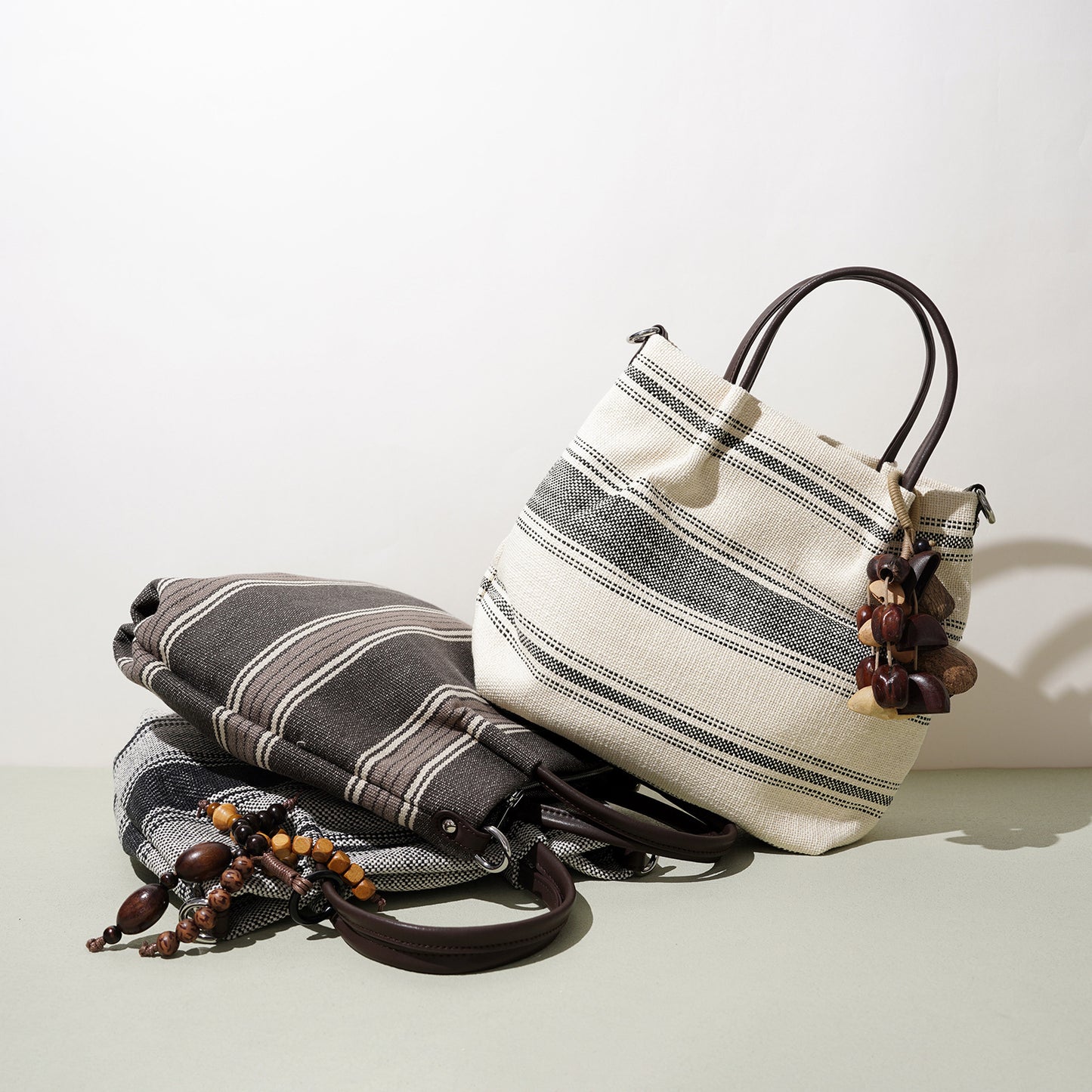 Striped Linen Ethnic Handbag Crossbody Bag
