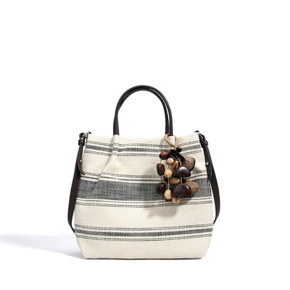 Striped Linen Ethnic Handbag Crossbody Bag