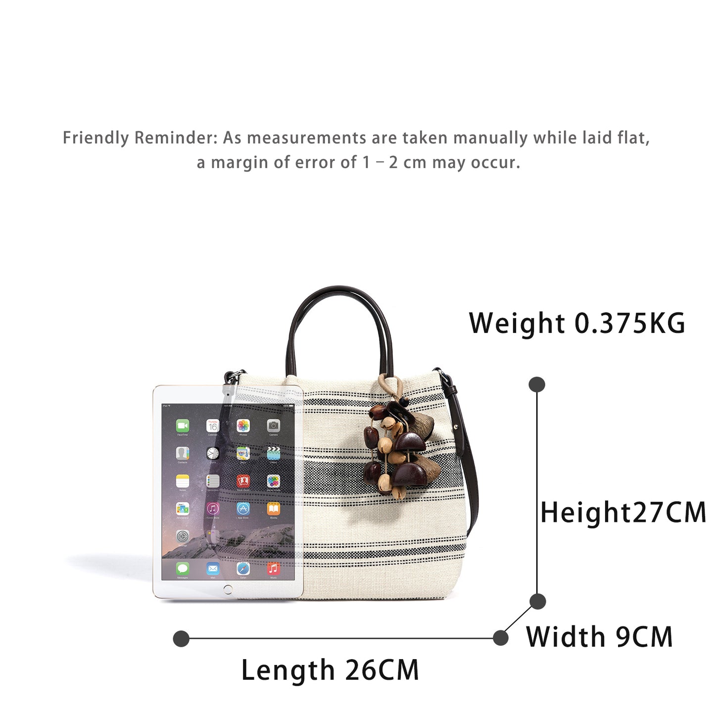 Striped Linen Ethnic Handbag Crossbody Bag