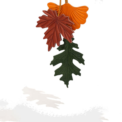 Vegetable Tanned Leather Maple Leaf Charm