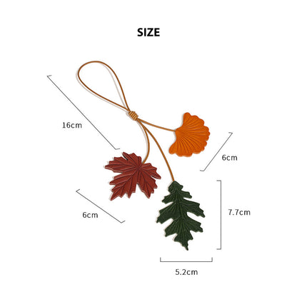 Vegetable Tanned Leather Maple Leaf Charm