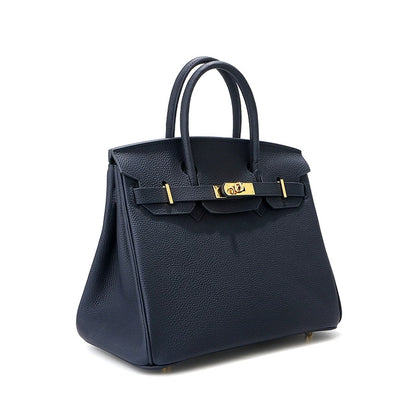 Top Grain Leather Inspired Berkin Handbag Golden Hardware | Automatic 15% OFF at Checkout