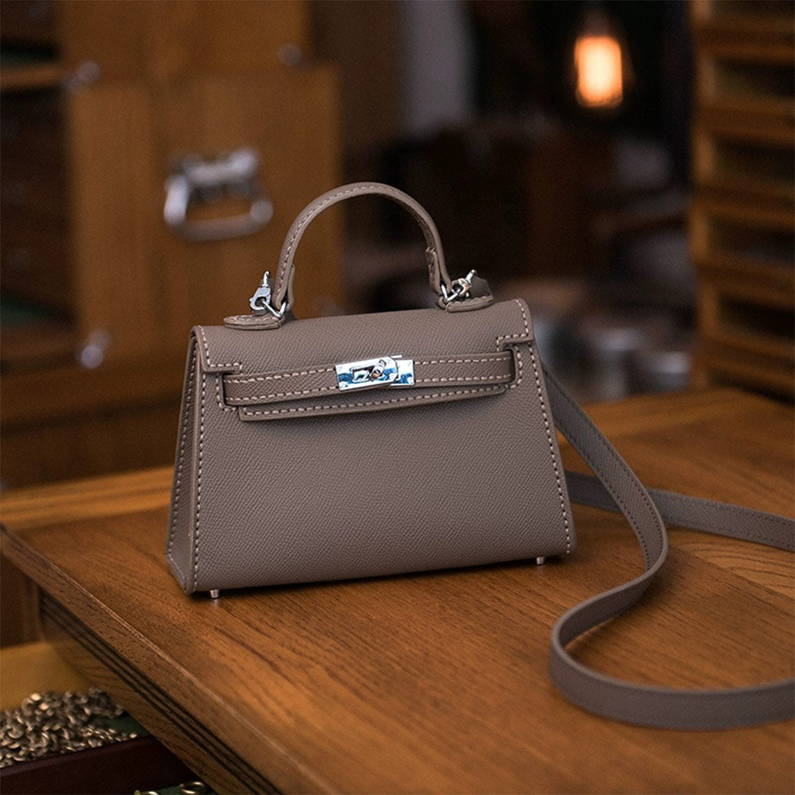 HANDSEWGIFT Top Grain Leather Inspired Sellier Kylie Bag DIY Kit