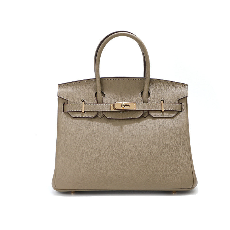 Inspired Mini Birkin 20 Handbag Top Grain Leather Purse Golden
