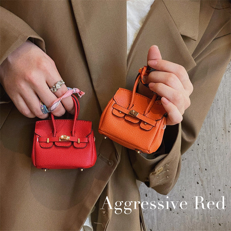 Mini Birkin Handbag Charm-Red and  Orange