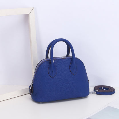 Top Grain Leather Mini Bowling Handbag