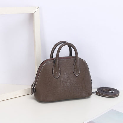 Top Grain Leather Mini Bowling Handbag