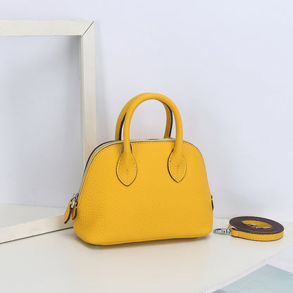 Top Grain Leather Mini Bowling Handbag
