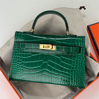 Croc Embossed Leather inspired Mini Kelli Handbag
