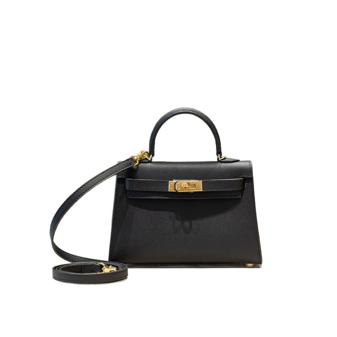 Black Mini handbag with gold clasp | Designer bag replicas