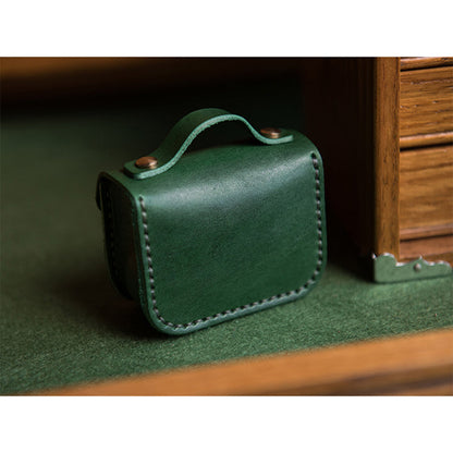 Vegetable Tanned Leather Mini Satchel Bag Charm Handsewn | Presale