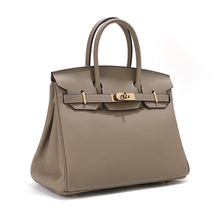 Load image into Gallery viewer, Top Grain Leather Inspired Birkin Handbag Golden Hardware
