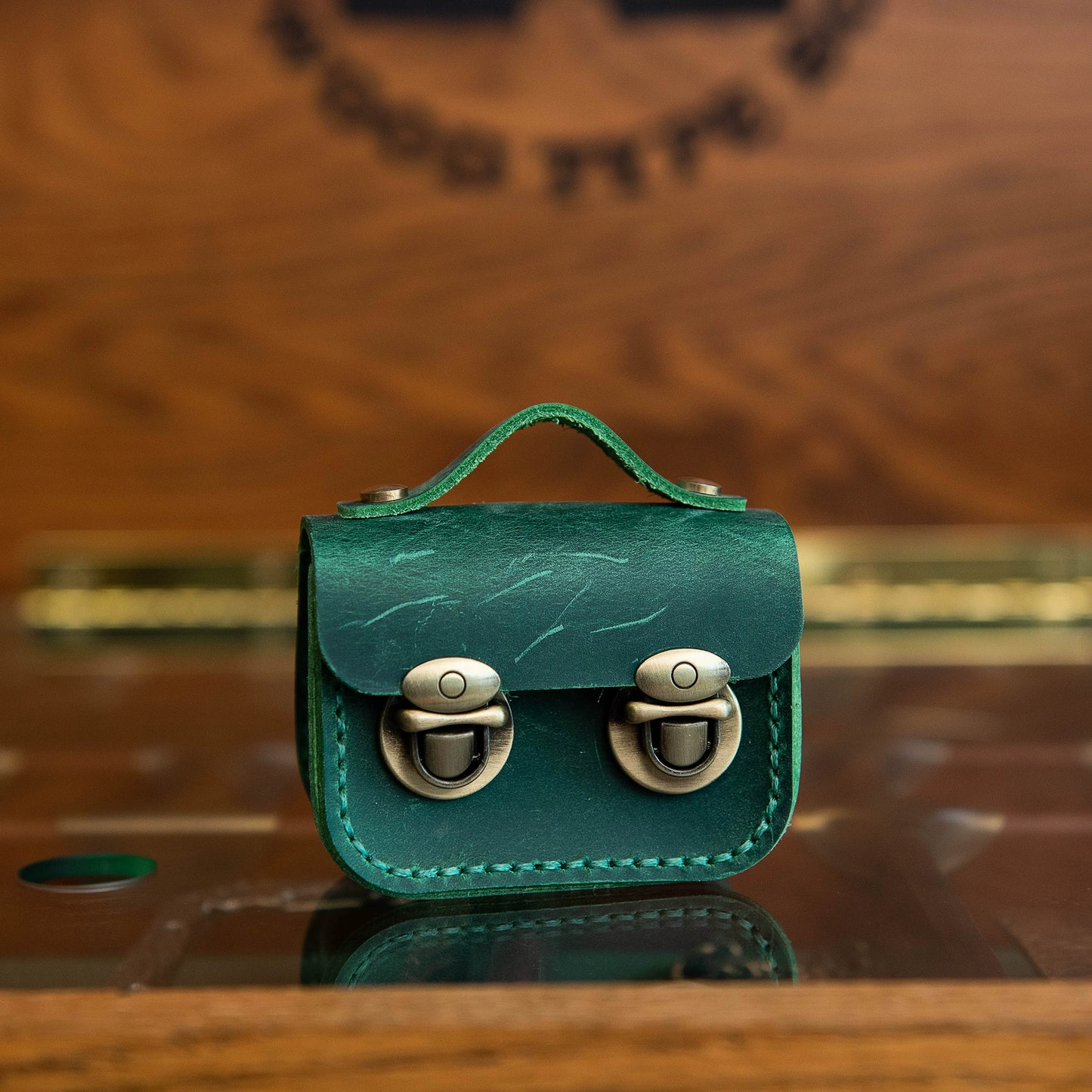 Vegetable Tanned Leather Mini Satchel Bag Charm Handsewn | Presale