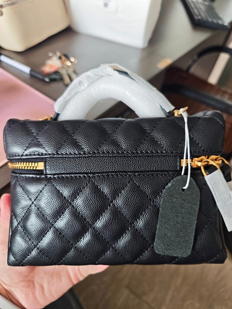 Quilted Top Handle Bag Chain Crossbody Bag for Party