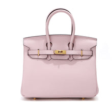 Load image into Gallery viewer, Top Grain Leather Inspired Birkin Handbag Golden Hardware
