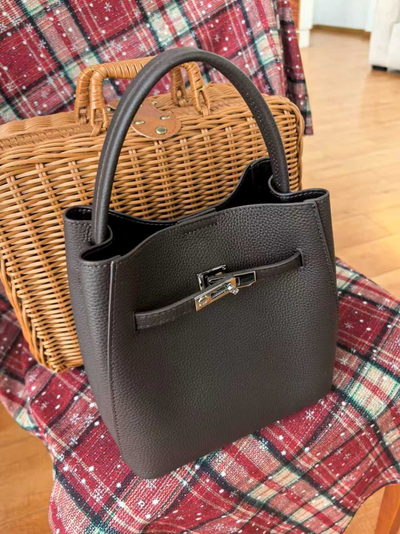 Togo Leather Basket Bucket Bag
