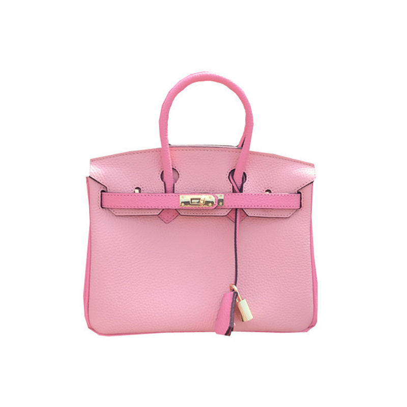 Top Grain Leather Inspired Berkin Bag Bi Color Handbag Woman