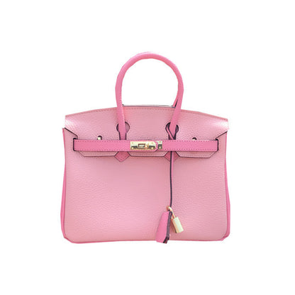 Top Grain Leather Inspired Berkin Bag Bi Color Handbag Woman