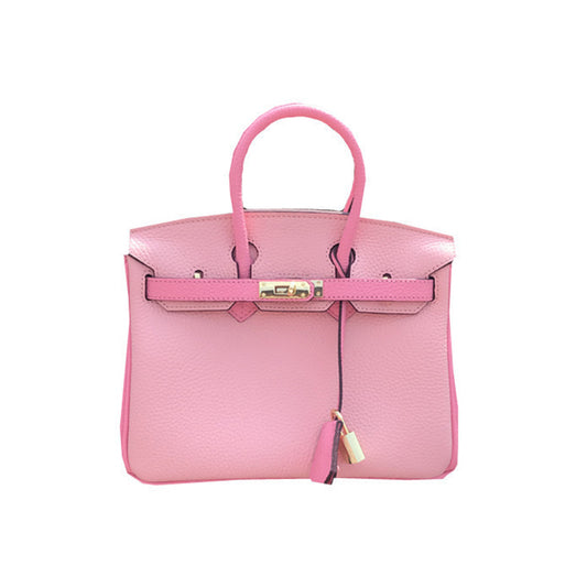 Top Grain Leather Inspired Berkin Bag Bi Color Handbag Woman