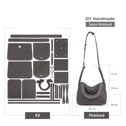 HANDSEWGIFT Top Grain Leather Lindi Inspired Handbag DIY Kit