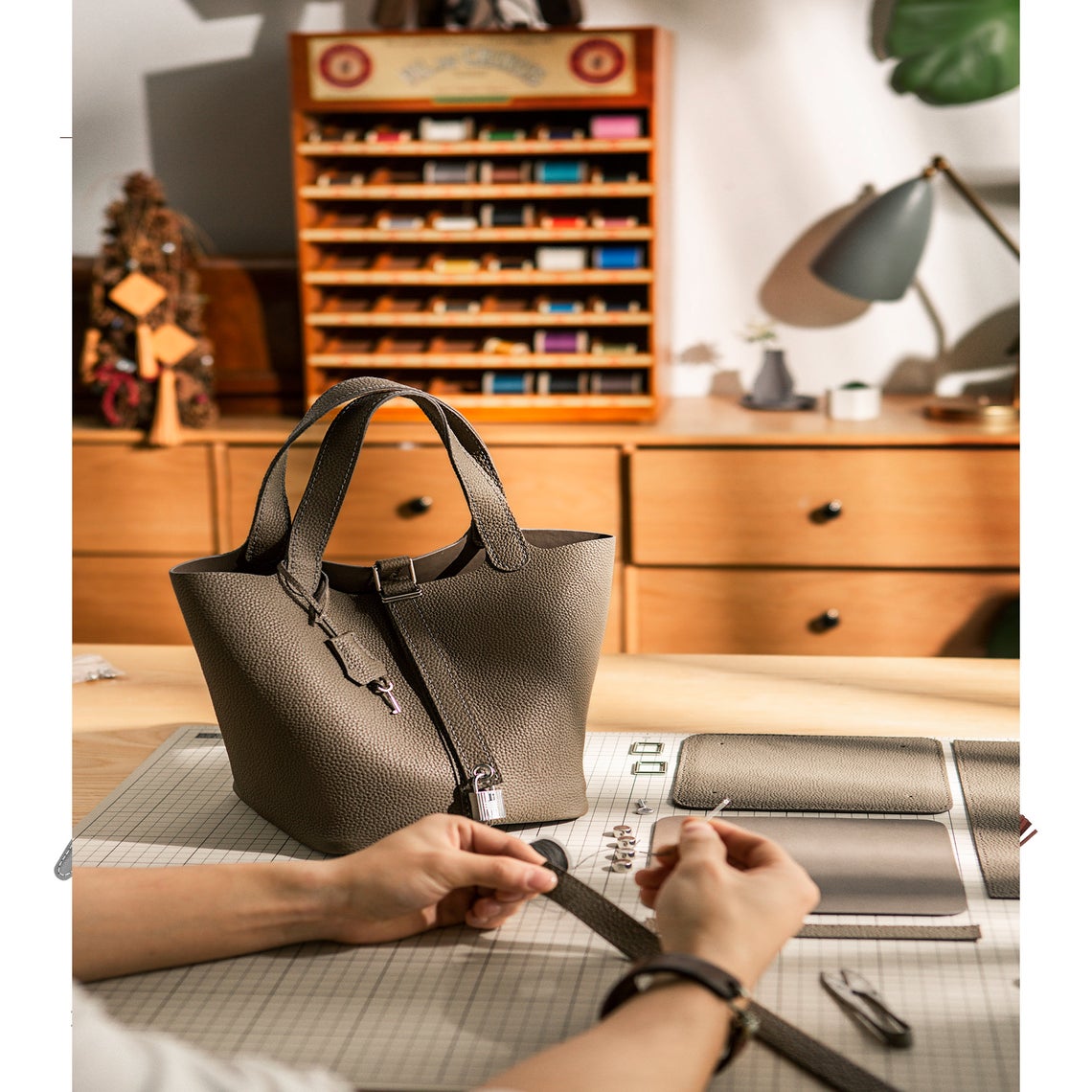 Picotion Lock Totes Bag Top Grain Leather DIY Kit – HANDSEWGIFT