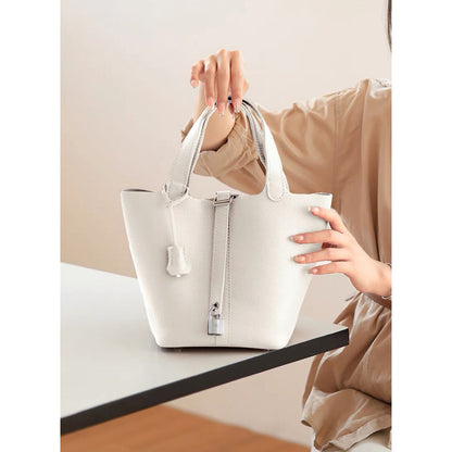 HANDSEWGIFT Picotin Lock Totes Bag Top Grain Leather DIY Kit