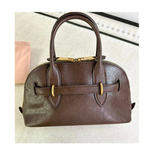 Load image into Gallery viewer, Leather Retro Bowling Top Handle Bag
