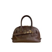 Load image into Gallery viewer, Leather Retro Bowling Top Handle Bag

