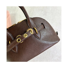 Load image into Gallery viewer, Leather Retro Bowling Top Handle Bag
