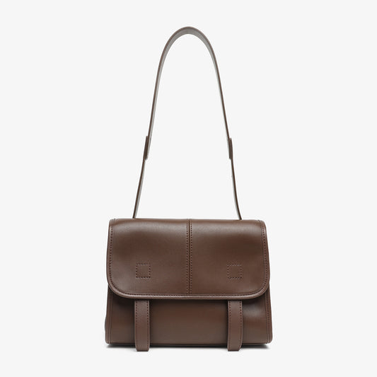 Retro Top-Grain Cowhide Mini Crossbody Bag - Vintage Genuine Leather Small Square Satchel for Women