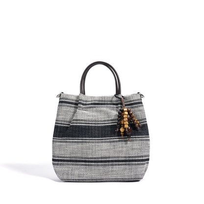 Striped Linen Ethnic Handbag Crossbody Bag
