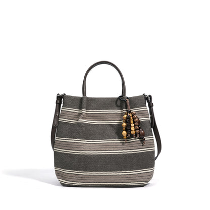 Striped Linen Ethnic Handbag Crossbody Bag
