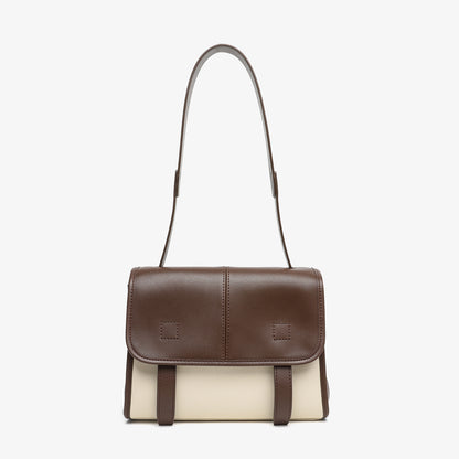 Retro Top-Grain Cowhide Mini Crossbody Bag - Vintage Genuine Leather Small Square Satchel for Women