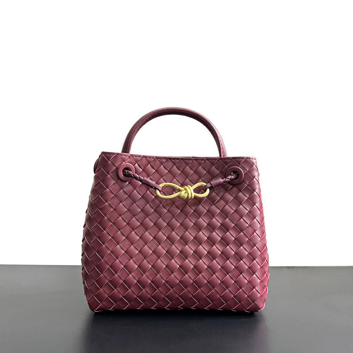 Woven Leather Inspired Intrecciato Tote Bag - Retro Knot Shoulder Bag & Handbag