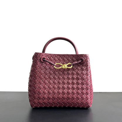 Woven Leather Inspired Intrecciato Tote Bag - Retro Knot Shoulder Bag & Handbag
