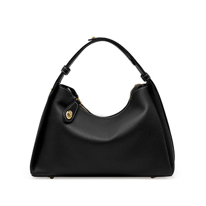 Premium Top Grain Leather Satchel - Chic 2-Way Shoulder & Underarm Bag