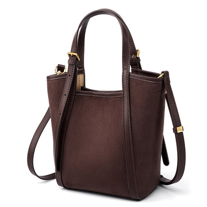 Vintage Suede Leather Tote | Large Capacity Commuter Bag