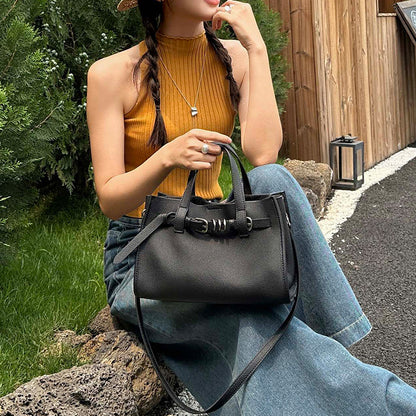 Togo Leather Tote Bag Minimalist Handbag Crossbody Bag