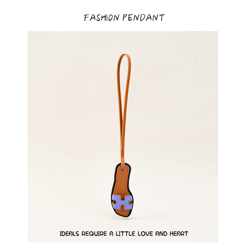 Inspired Sandal Slipper Bag Charm Vengan Leather Pendant