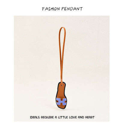 Inspired Sandal Slipper Bag Charm Vengan Leather Pendant
