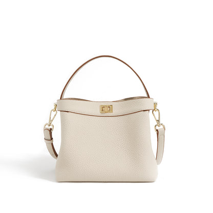 Togo Leather Top Handle Bag Small Bucket Bag