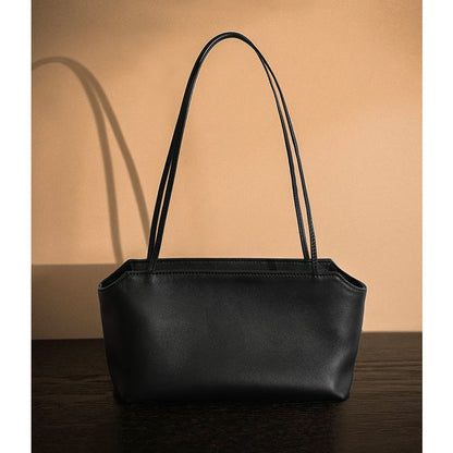 Minimalist Sheepskin Genuine Leather Shoulder Tote