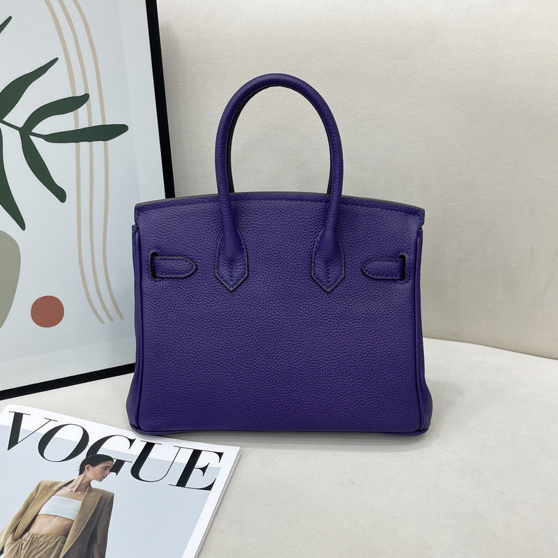 New Colors Genuine Leather Inspired Berkin Bag Silver Hardware | Automatic 20% OFF at Checkout