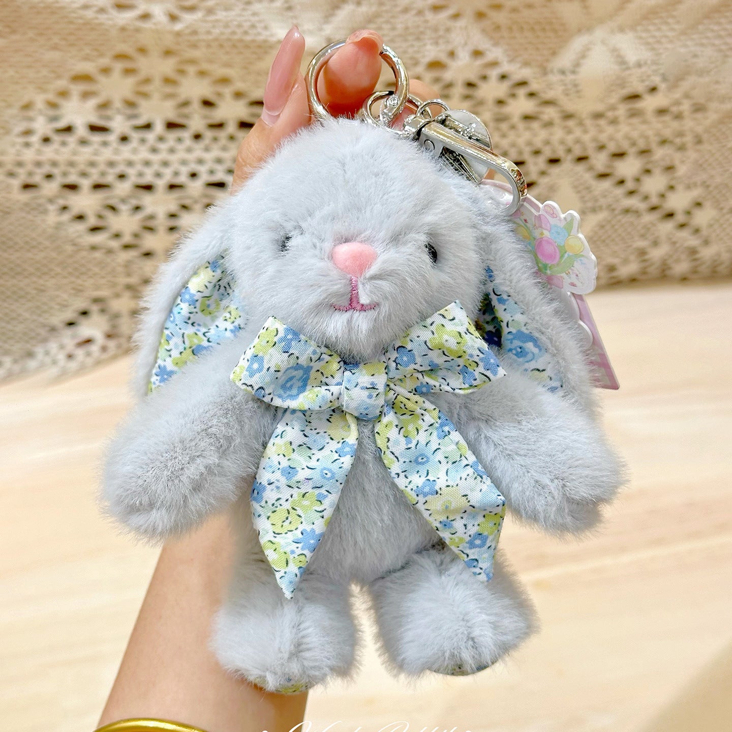 Bow Tie Baby Bunny Bag Charm - Easter Mystery Gift