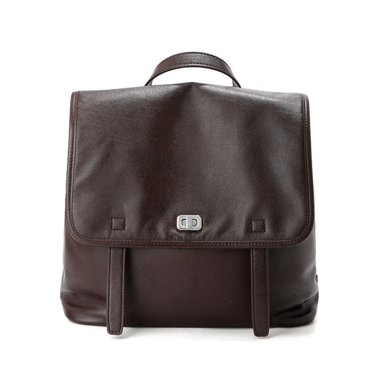 Minimalist Genuine Leather Backpack - Chic Laptop Commuter Bag